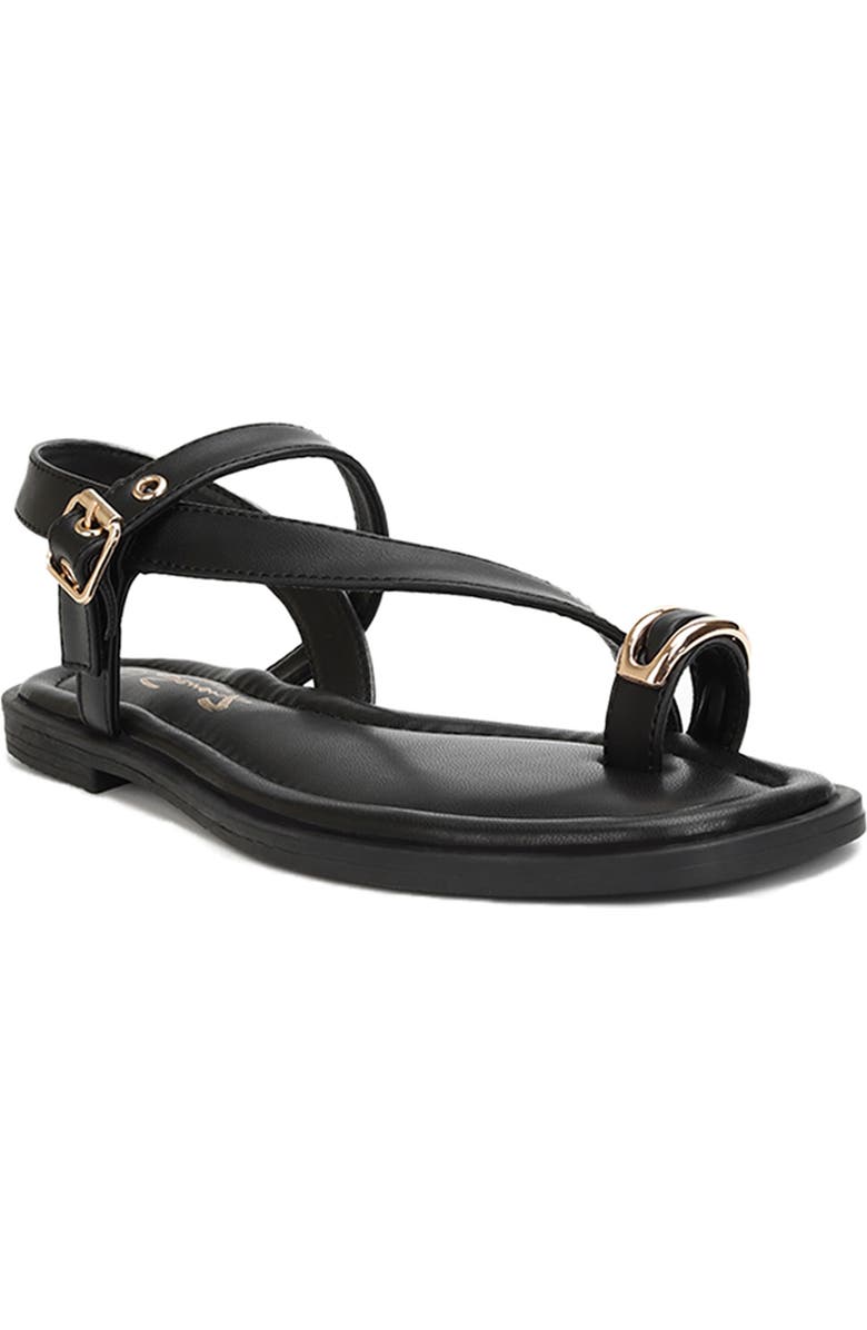 Seven7 Cross Strap Flat Sandal, Main, color, Black