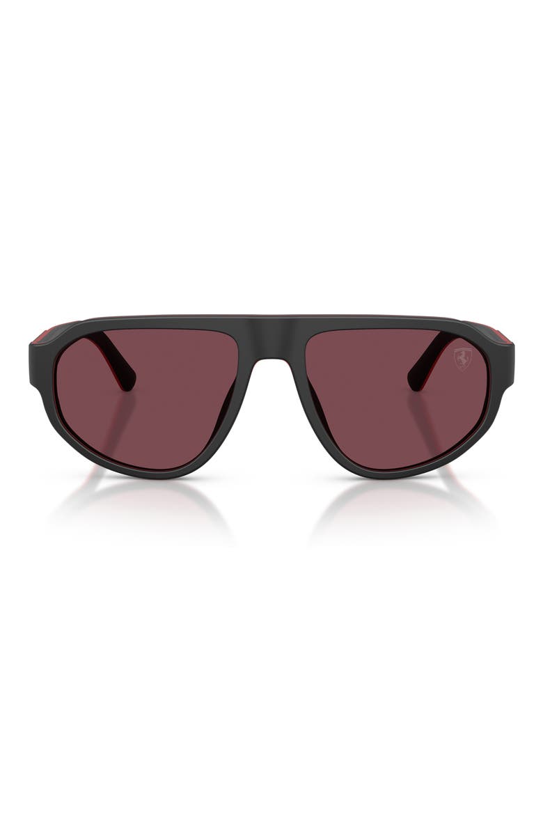 57mm Irregular Sunglasses, Main, color, BLACK MATTE RED BLACK