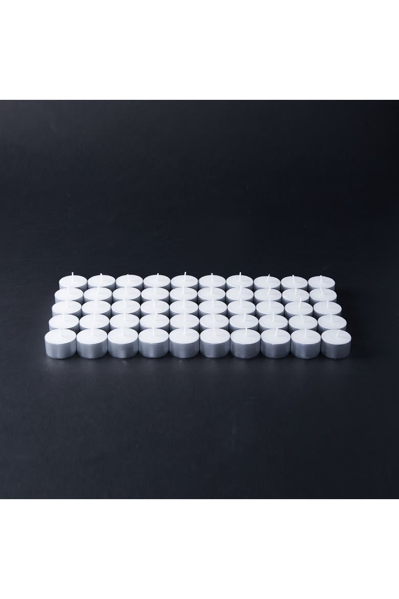 50 White Tealight Candles 8 Hour Burn Time Everyday Use, Alternate, color, White