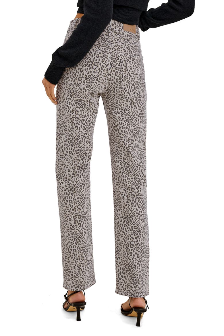 Topanga Straight Leg Jeans, Alternate, color, ECRU CHEETAH