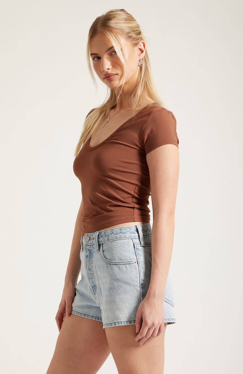 PacSun Ivy High Waist Denim Shorts, Alternate, color, Light Indigo