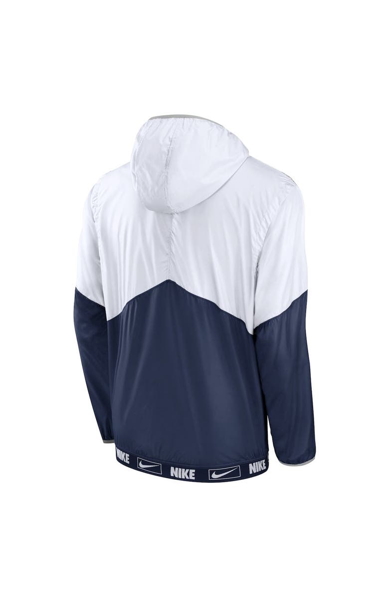 Nike Men's Nike White/Navy New York Yankees Overview Half-Zip Hoodie Jacket, Alternate, color,