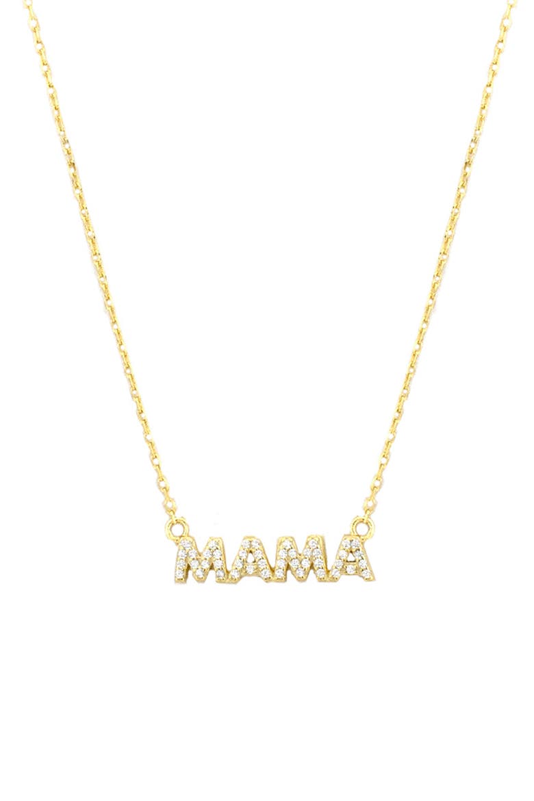 Cubic Zirconia Mama Necklace, Main, color, GOLD PLATED