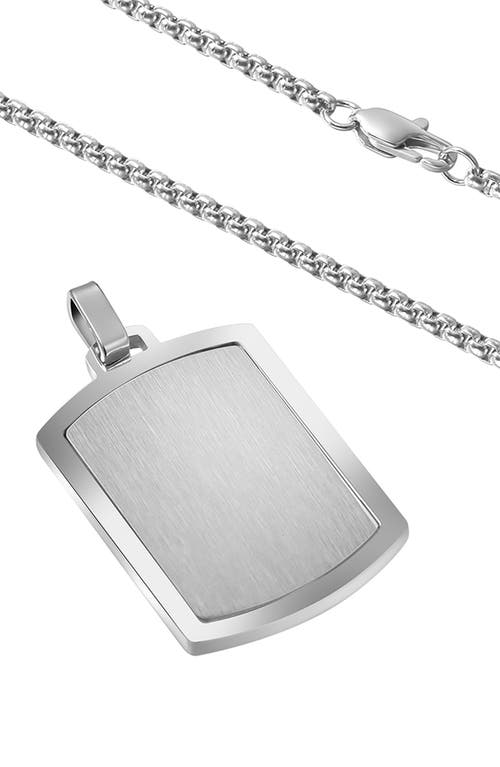 Van Heusen Dog Tag Pendant Necklace In Silver