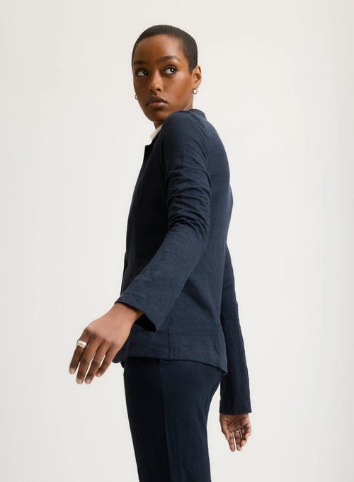 MAJESTIC MAJESTIC FILATURES STRETCH LINEN ONE BUTTON BLAZER 