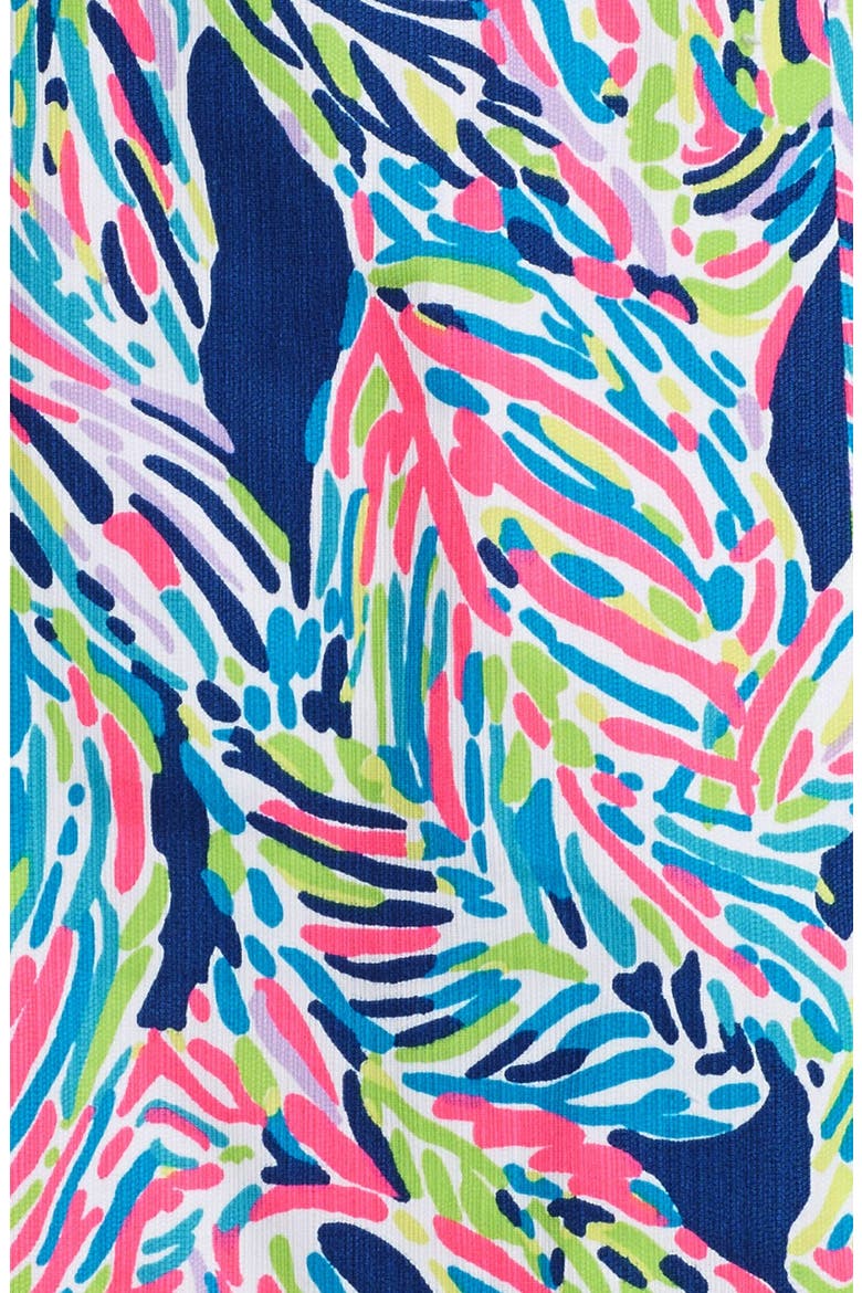 'Cathy' Cotton Shift Dress, Alternate, color, INDIGO PALM READER