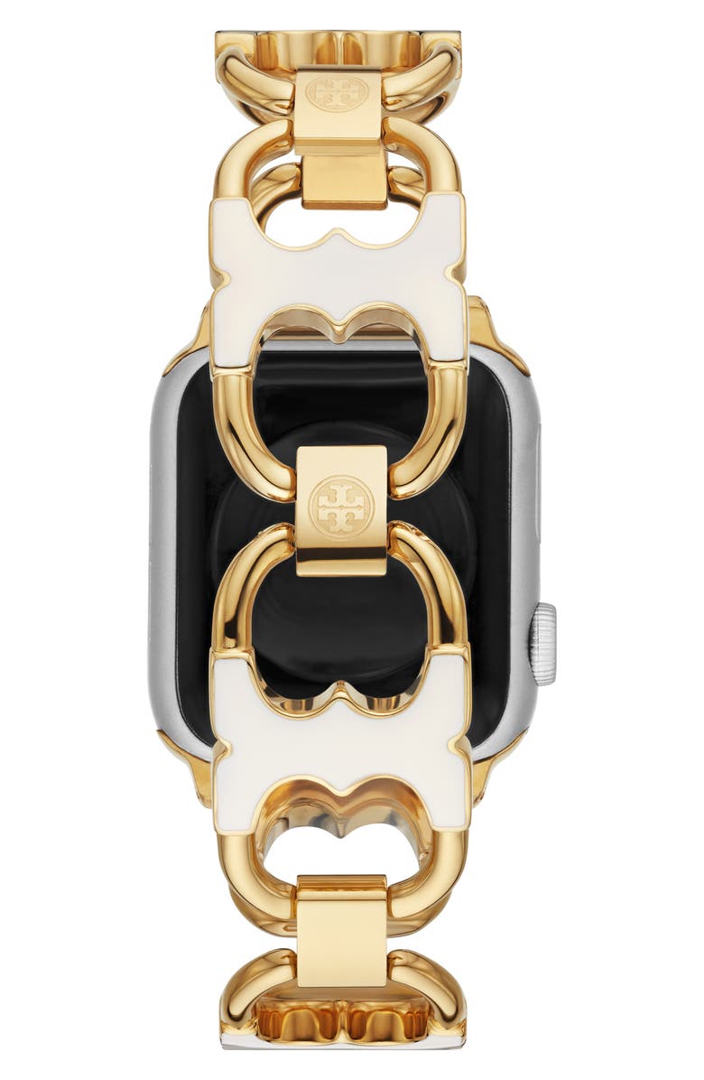 Tory Burch Double-T Link Apple Watch<sup>®</sup> Bracelet, Alternate, color, 