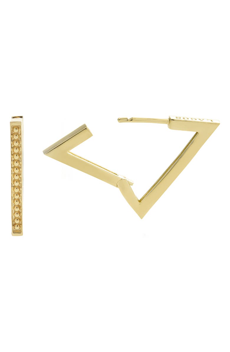 LAGOS 18K Gold Caviar Triangle Earrings, Alternate, color, Gold