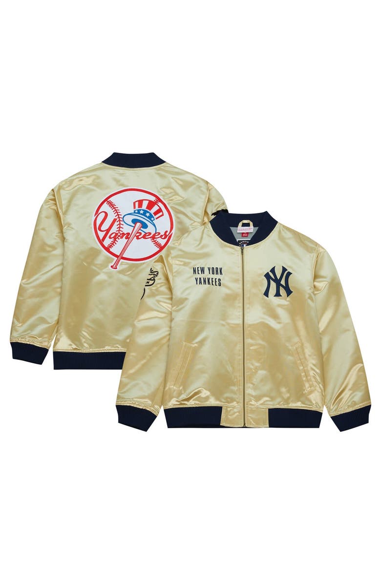 Mitchell & Ness Men's Mitchell & Ness Gold New York Yankees OG 2.0 Lightweight Satin Full-Zip Jacket, Main, color, 