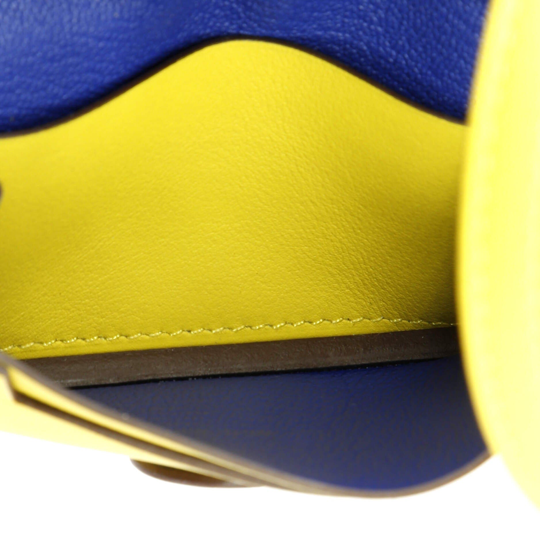 Pre-Owned Hermes Chien Card Holder with Strap Swift and Chevre Mysore, Alternate, color, Jaune De Naples