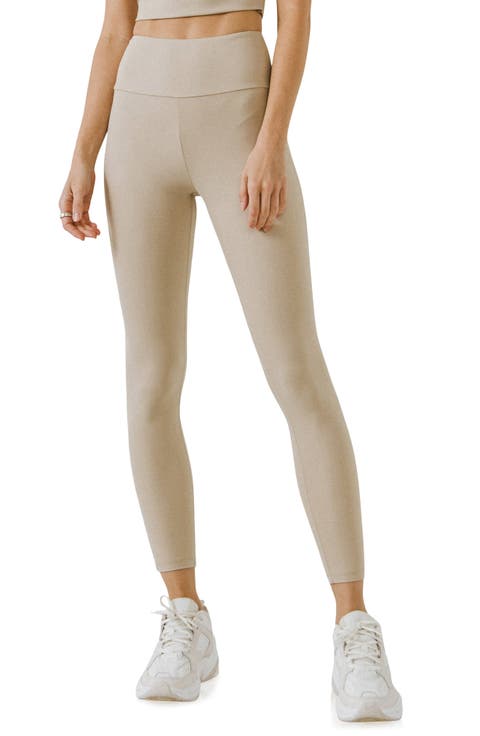 [LOW CLASSIC] / ☆ 24SS HOLE POINT LEGGINGS / LIGHT BEIGE Ploknplq Women's Leggings All-season Leisure Solid Ankle
