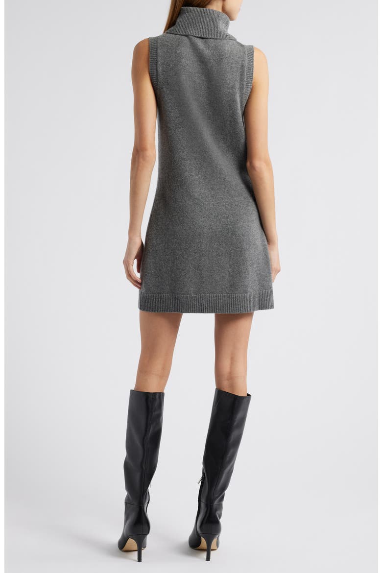 Holland Turtleneck Cashmere Blend Sweater Dress, Alternate, color, THUNDER