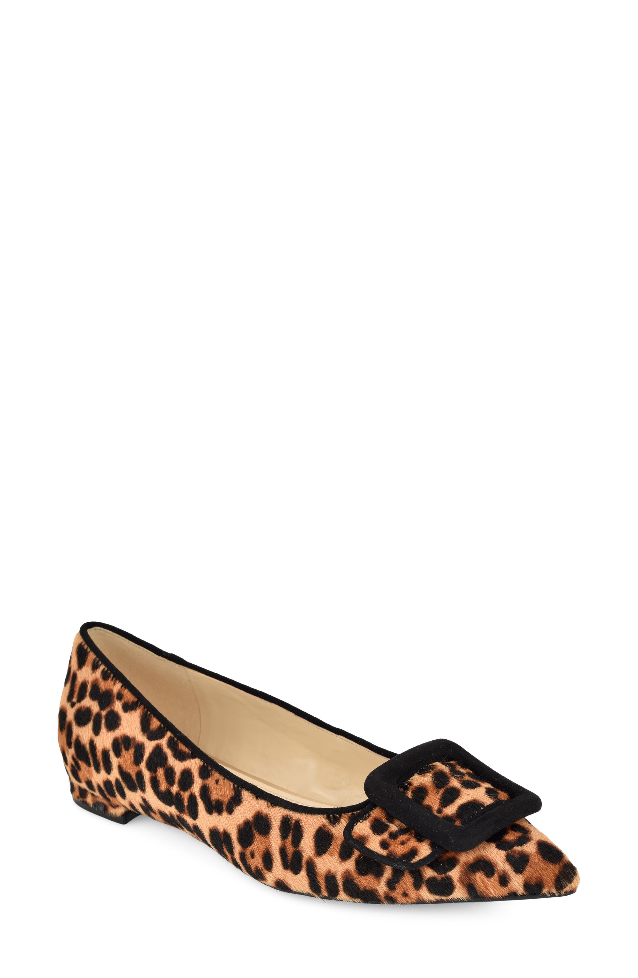 Jesike Genuine Calf Hair Flat, Main, color, LEOPARD