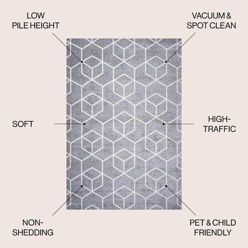 Jonathan Y Tumbling Blocks Modern Geometric Area Rug In Light Gray/white