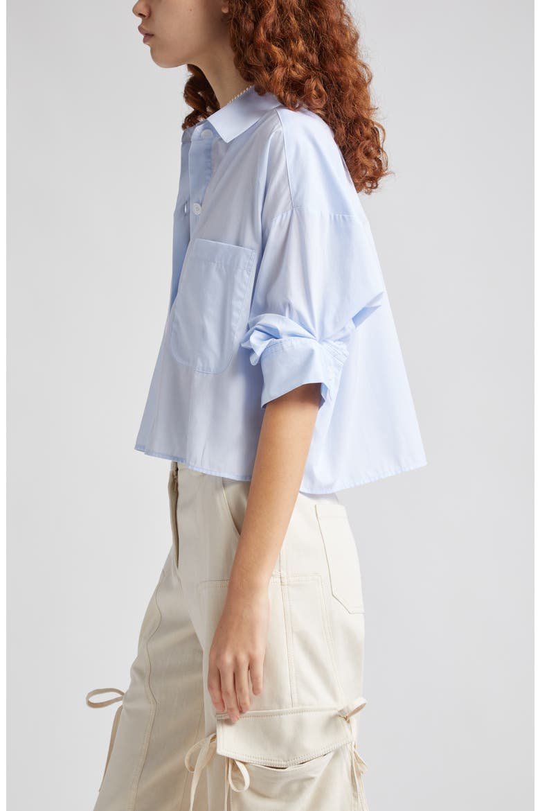 Next Ex Crop Button-Up Shirt, Alternate, color, BABY BLUE