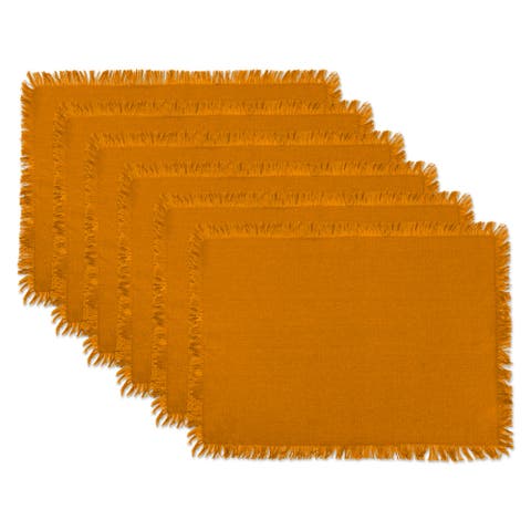 Solid Heavyweight Fringed Placemat Set/6