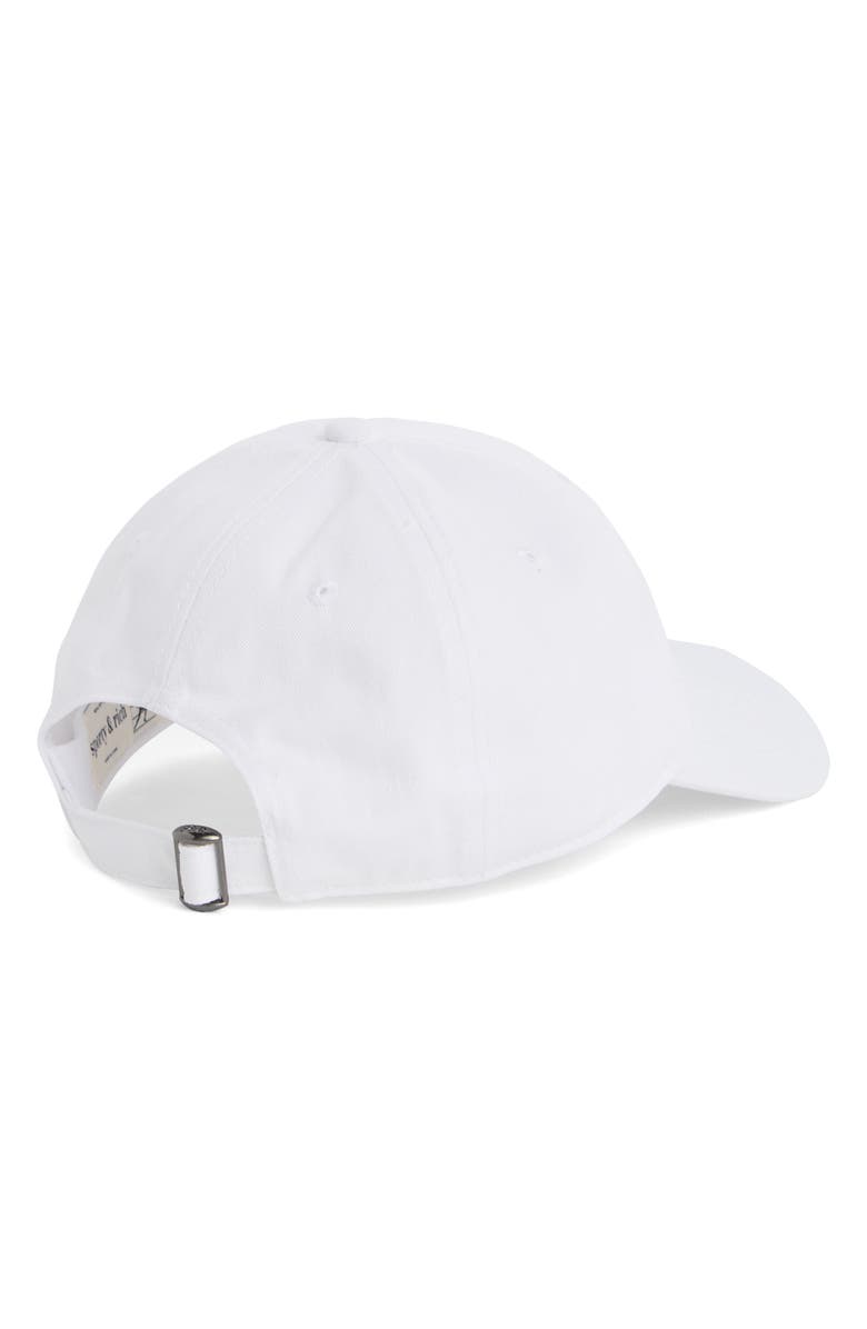 Sporty & Rich Crown Embroidered Cotton Twill Baseball Cap, Alternate, color, White