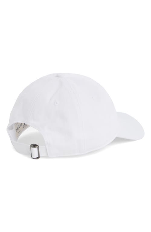 Sporty And Rich Womens White Crown Tennis Cotton Baseball Cap In White