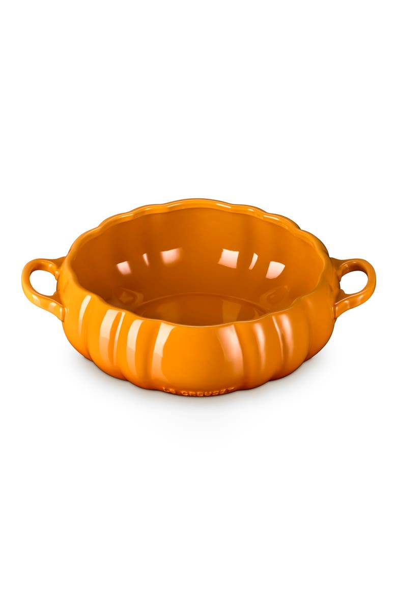 Pumpkin Stoneware Serving Bowl, Alternate, color, PERSIMMON