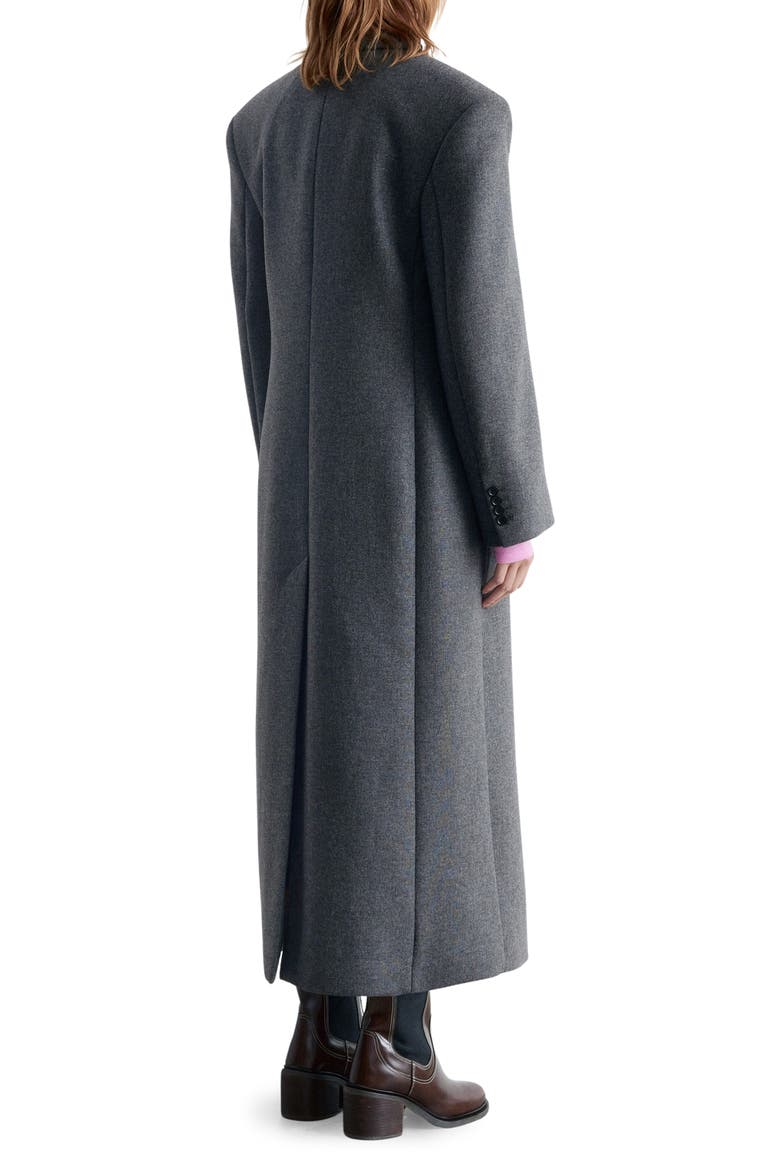 Longline Double Breasted Coat, Alternate, color, GREY DARK