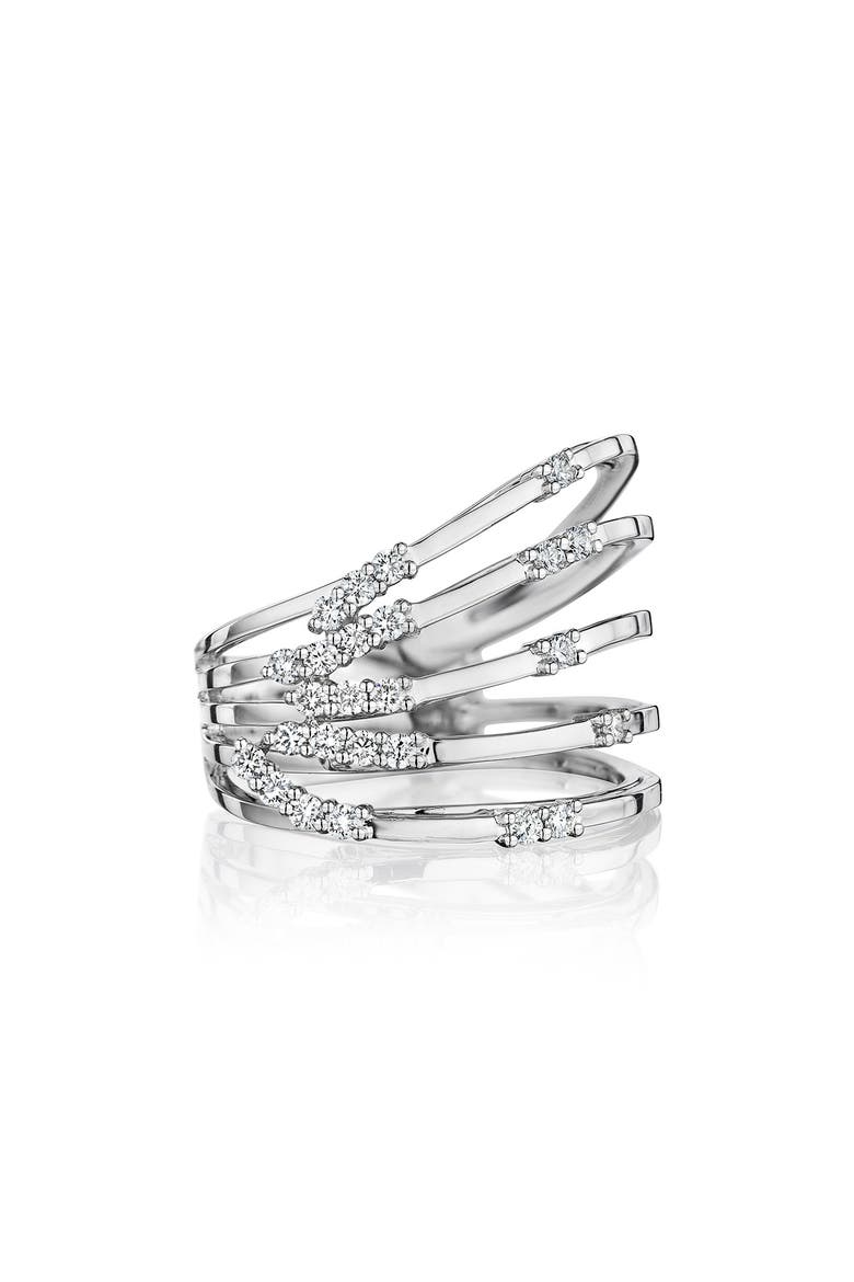 Luminus Stacked Diamond Ring, Main, color, WHITE GOLD