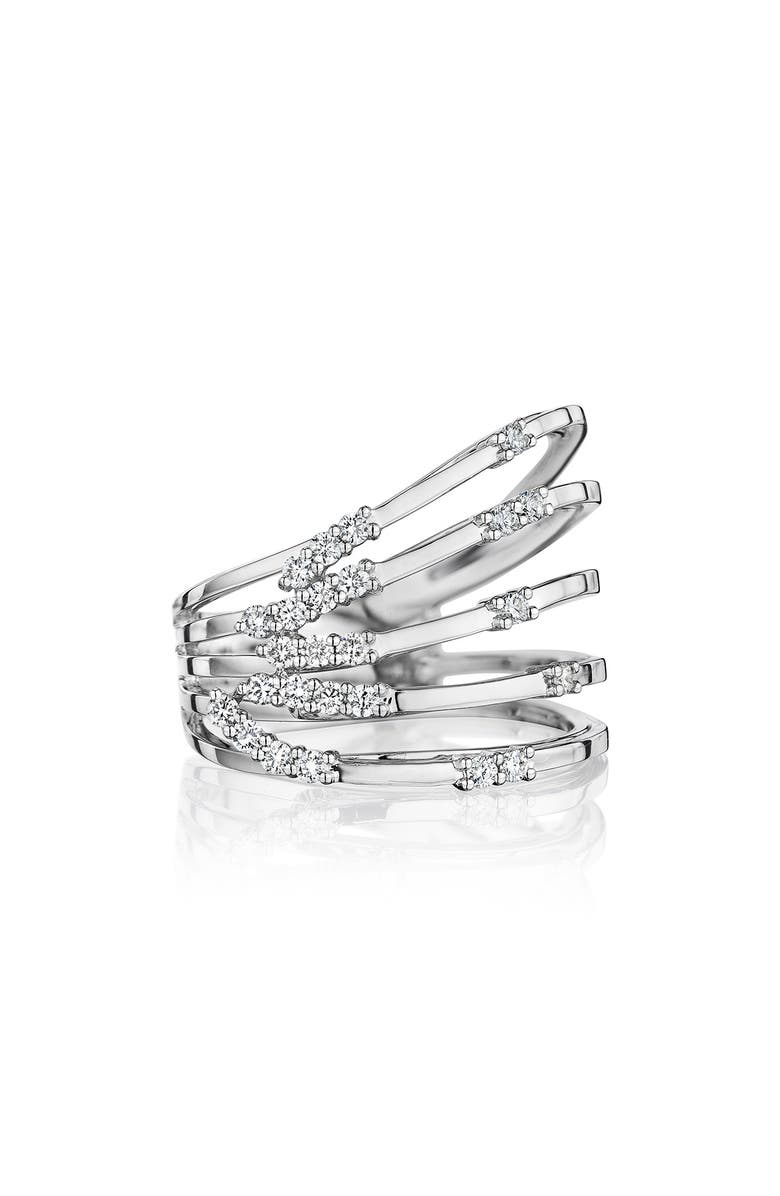Hueb Luminus Stacked Diamond Ring, Main, color, White Gold
