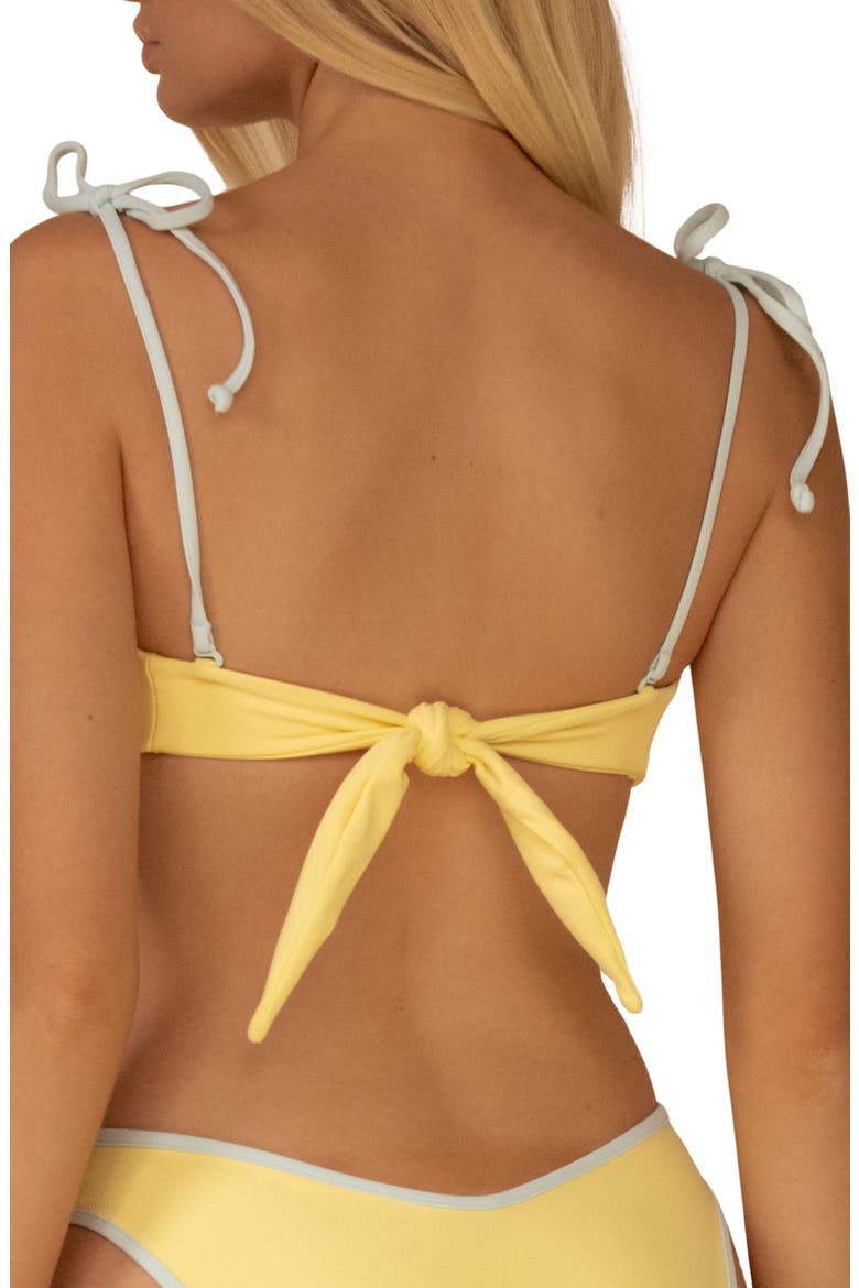 Sunshine Binded Tori Ties Bandeau Bikini Top, Alternate, color, SUNSHINE