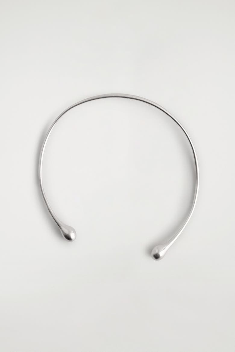 Teardrop Cuff Necklace, Alternate, color, SILVER