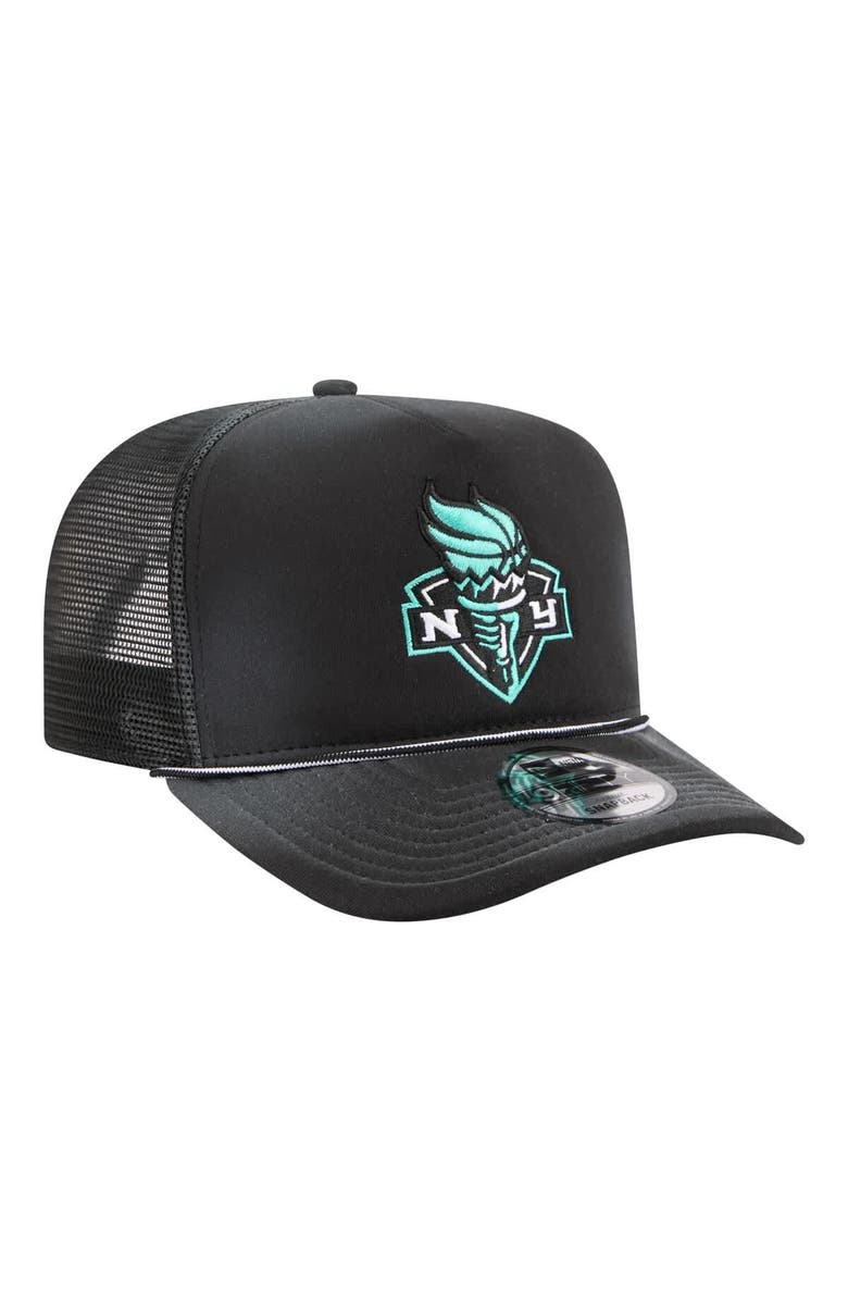 New Era Unisex New Era Black New York Liberty Worn Foam Front 9FIFTY A-Frame Trucker Rope Snapback Hat, Alternate, color, Black