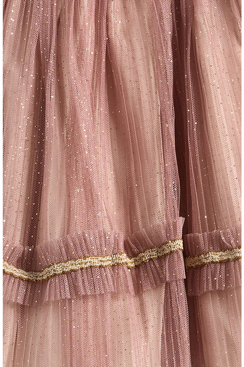Remy Sparkle Mesh Flower Dress, Alternate, color, MAUVE
