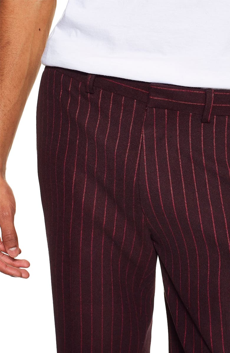 Topman Rocky Slim Fit Pinstripe Trousers, Alternate, color,