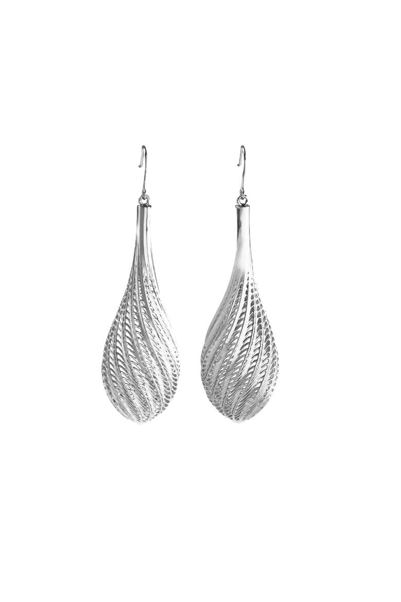 Flow Large Drop Earrings, Main, color, Silver