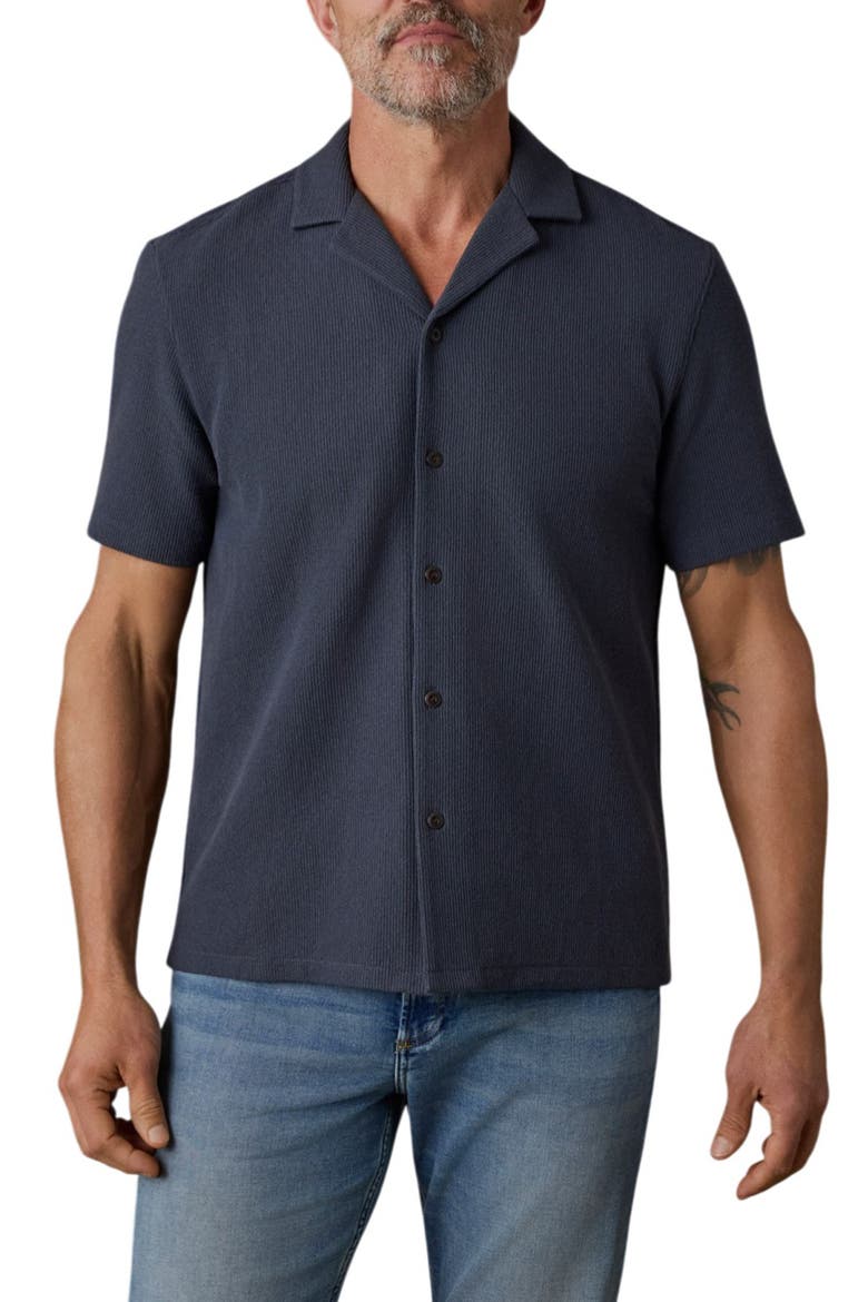 Oasis Button-Up Camp Shirt, Main, color, GRANITE NAVY