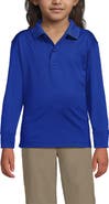 Lands' End School Uniform Kids Long Sleeve Rapid Dry Polo Shirt