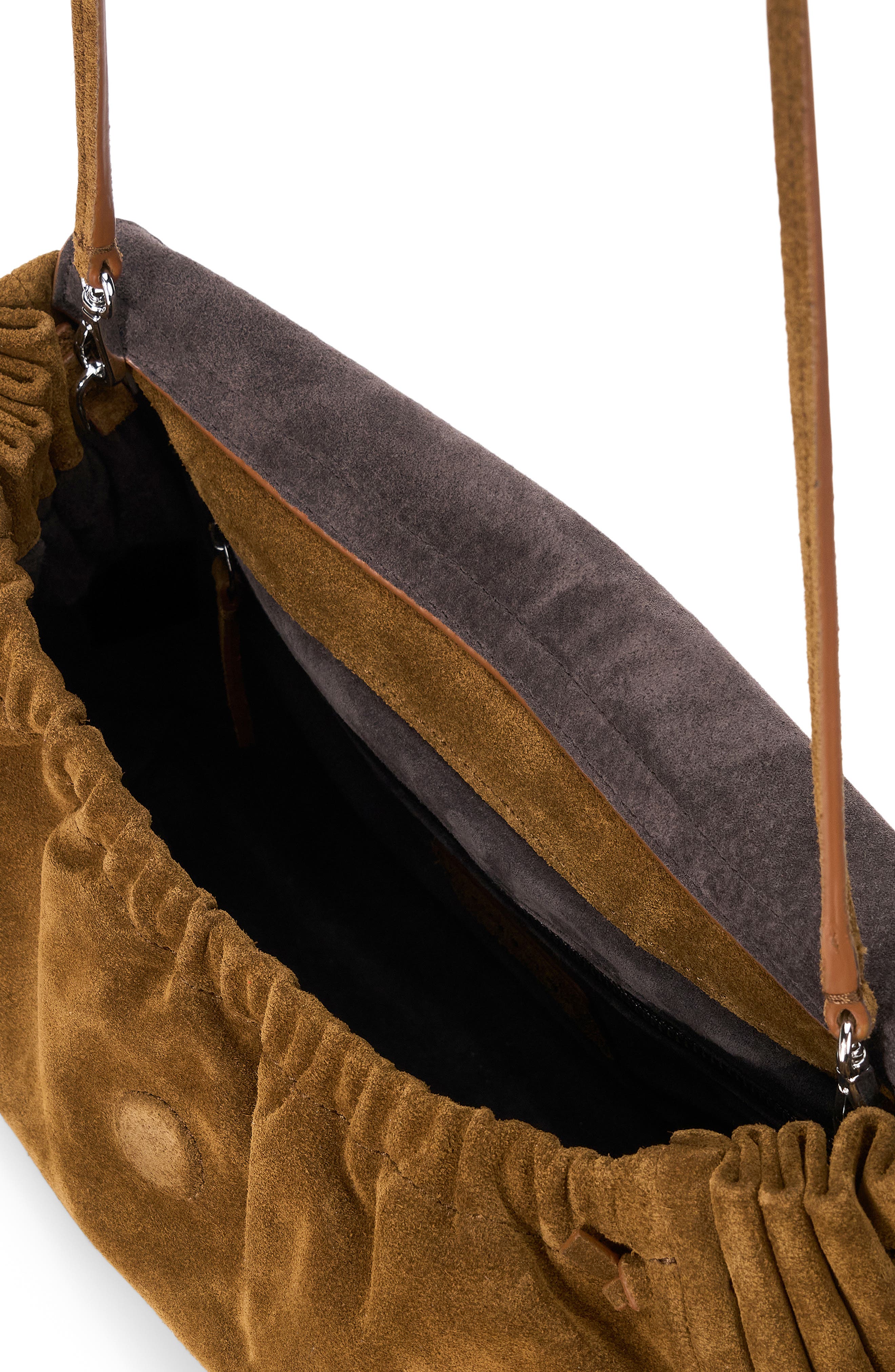 Cy Oversized Leather Clutch Bag, Alternate, color, CIGAR