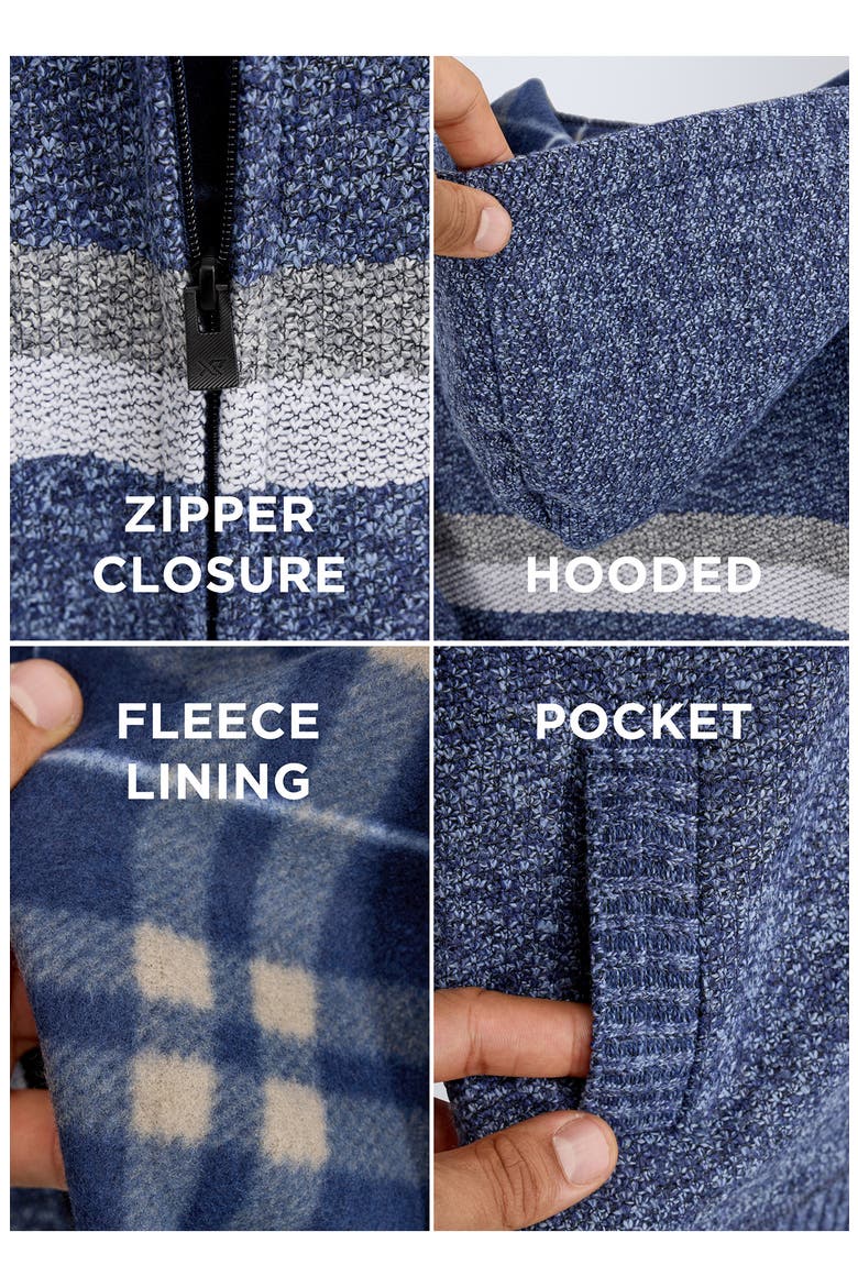 Kids' Stripe Full Zip Hoodie, Alternate, color, MARBLED BLUE/LIGHT G