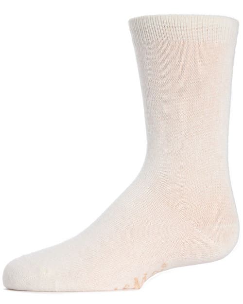 Memoi Kids' Basic Cotton Blend Crew Socks In White