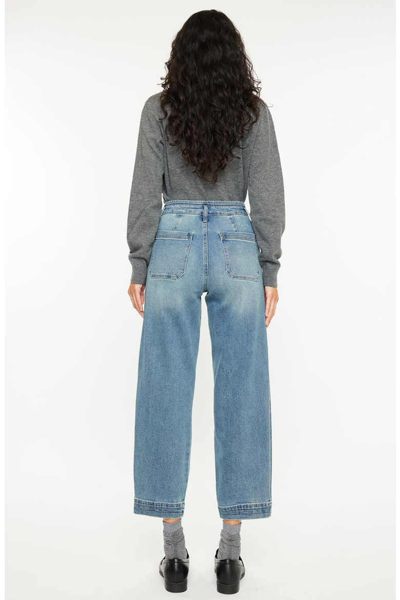 Devina Ultra High Rise Tapered Leg Jeans, Alternate, color, Medium Wash