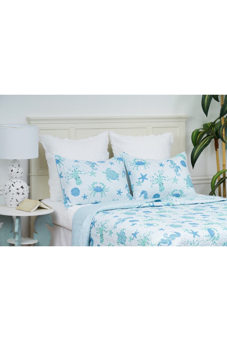 Outlook Beach Coastal Quilt Set, Alternate, color, Blue