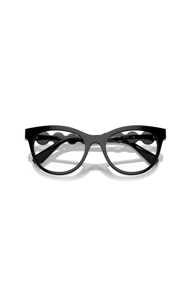 Swarovski 54mm Round optical glasses, Alternate, color, Black