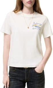 Burberry Feather Print Cotton T-shirt