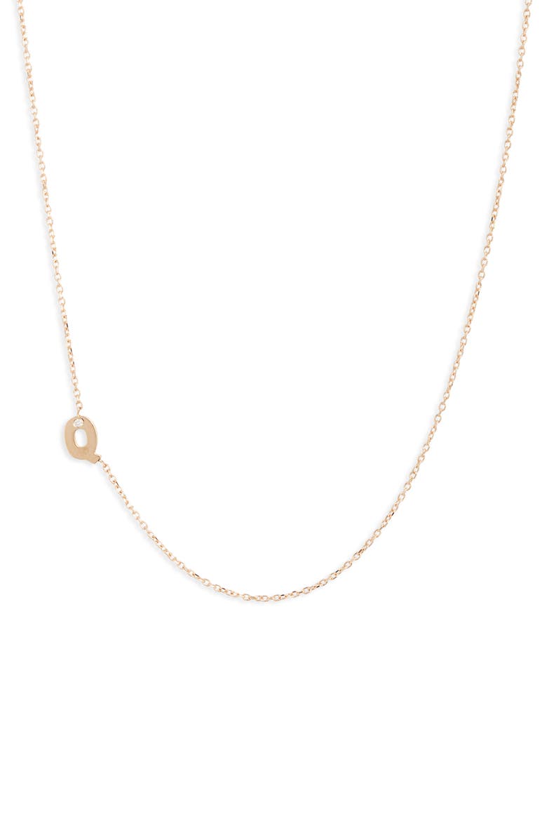 Diamond Initial Necklace, Main, color, Q