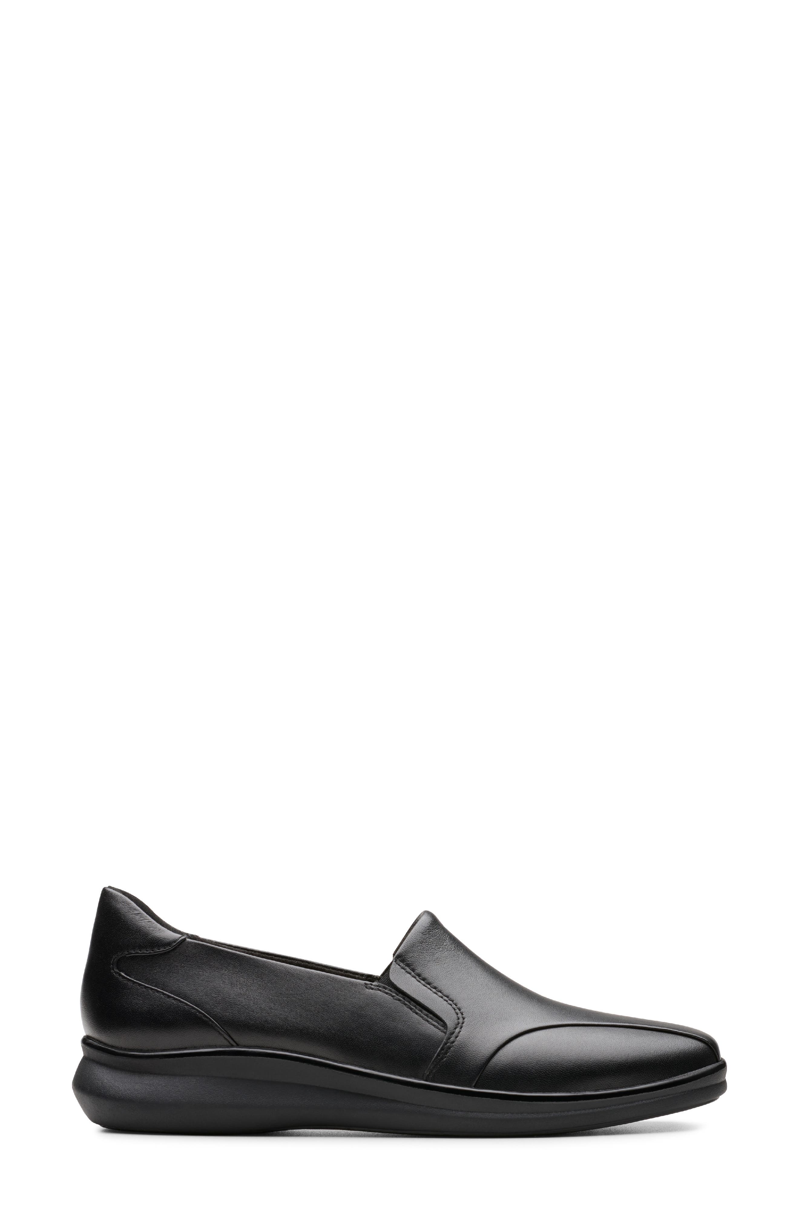 Clarks<sup>®</sup> Lynelle Wedge Flat, Alternate, color, Black Leather
