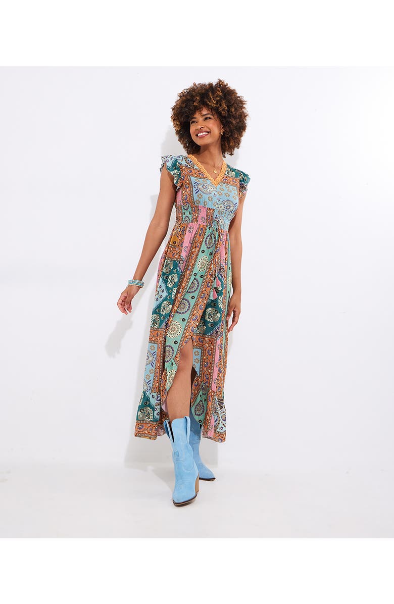 Joe Browns Patchwork Slit Maxi Dress, Alternate, color, Multi Patchwork