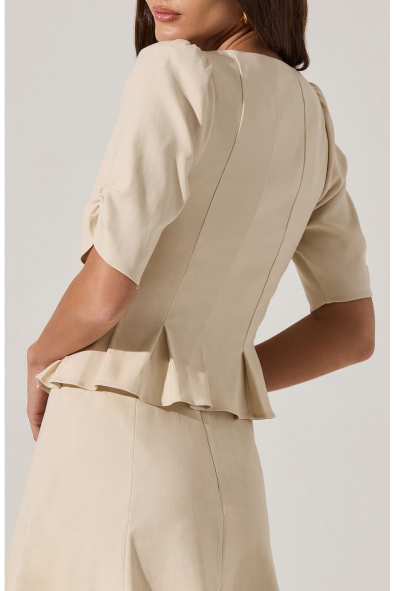 Pleat Detail Fitted Top, Alternate, color, CREAM