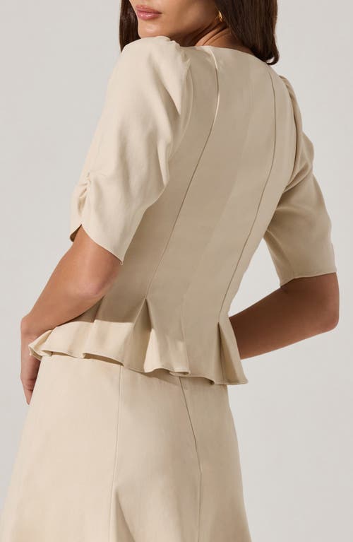 Astr The Label Pleat Detail Fitted Top In Cream