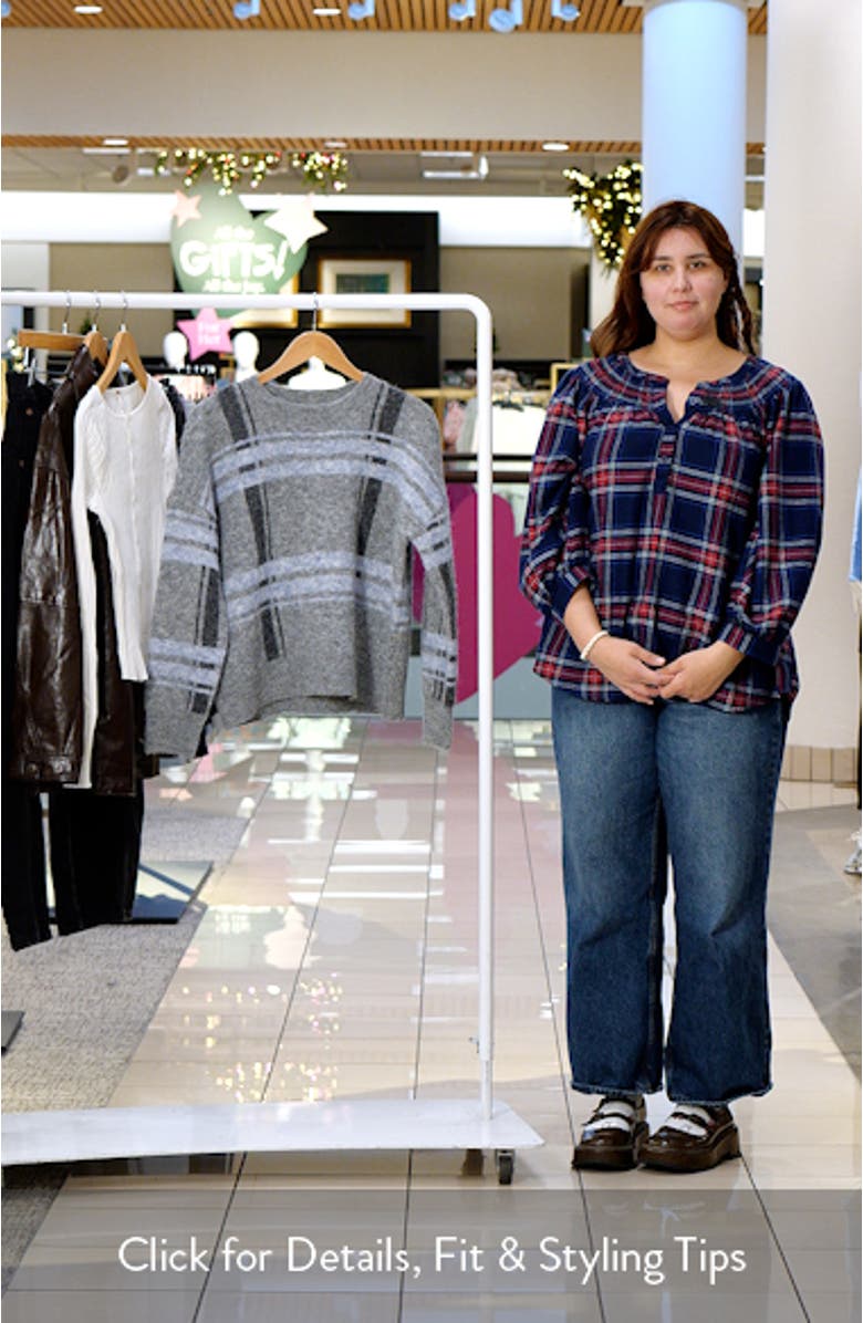 Plaid Jacquard Crewneck Sweater, sales video thumbnail