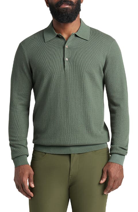 Mini Waffle Long Sleeve Polo