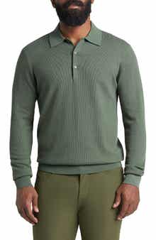 Mini Waffle Long Sleeve Polo