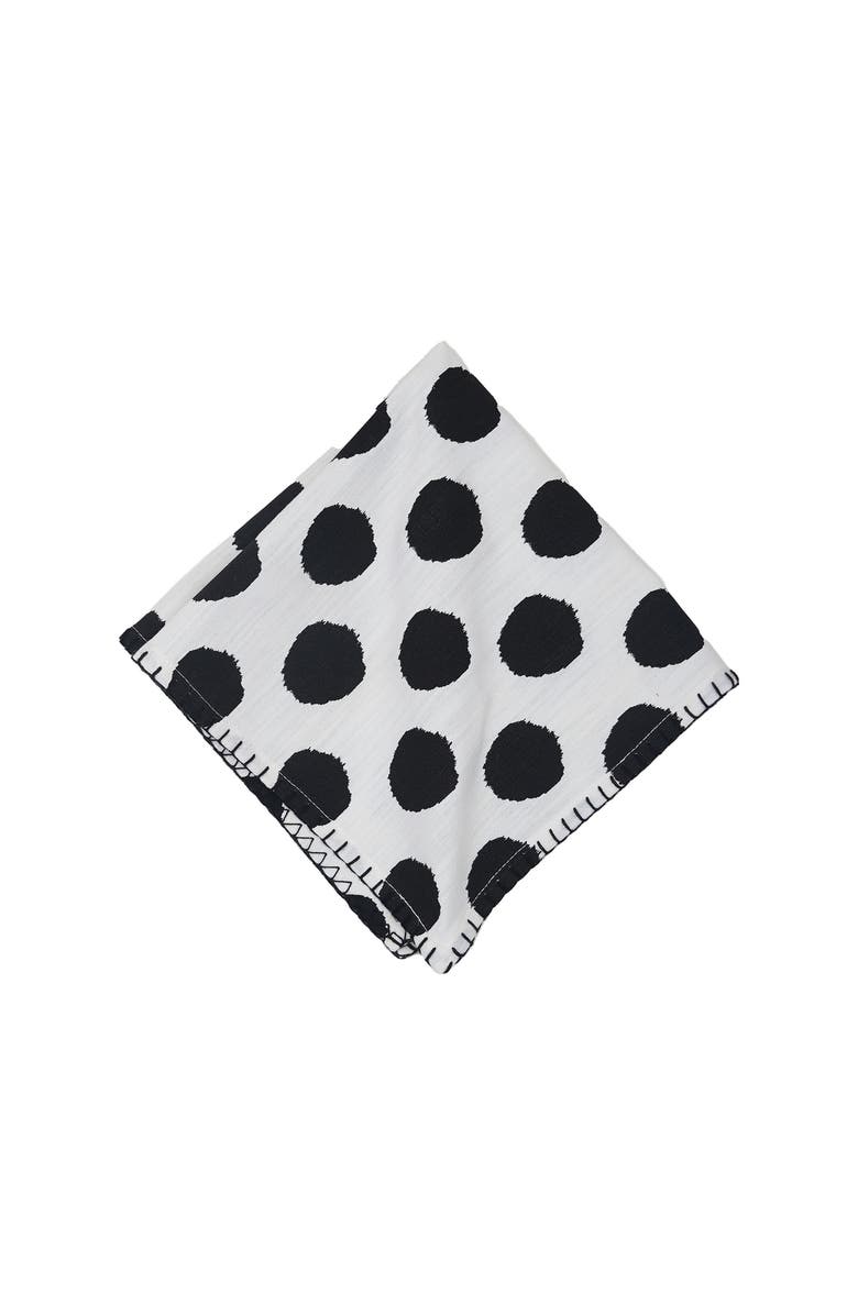 carol & frank Dot Onyx Black Polka Dot Napkin, Set of 4, Main, color, Black